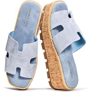 image:imageProject Cloud 100 Genuine Leather Wedge Platform Sandals for Women MILA  Soft Memory Foam Insole Wedge Sandals Women  NonSlip Outsole Comfortable Platform Design  Lightweight Womens SandalsBlue Jean Suede