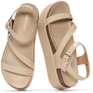 image:imageProject Cloud Adjustable Strap Platform Sandals Women Footwear Mellow  Plush amp Soft Insole Wedge Sandals for Women WaterResistant and NonSlip Lightweight Wedge SandalsNude