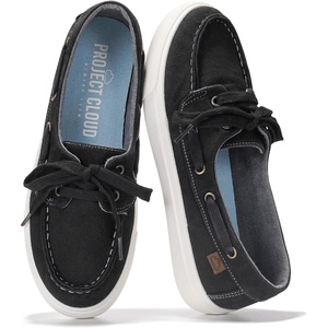 image:imageProject Cloud Canvas Sneakers for Women Memory Foam Slip On Seasalt  Memory Foam Insole SlipOn Design Lightweight NonSlip Sole Canvas Fashion Sneakers for Women Everyday ComfortBlack Canvas