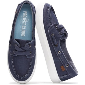 image:imageProject Cloud Canvas Sneakers for Women Memory Foam Slip On Seasalt  Memory Foam Insole SlipOn Design Lightweight NonSlip Sole Canvas Fashion Sneakers for Women Everyday ComfortNavy Canvas