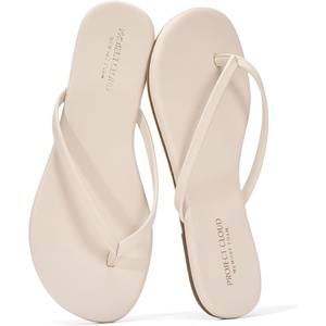 image:imageProject Cloud Flip Flops for Women Memory Foam Flats Sandals Foundations  Lightweight and Durable NonSlip SoleWomens Sandals  Beach Essentials Womens Flat Sandals for Everyday Comfort Daily WearCream