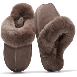 image:imageProject Cloud Genuine Leather FurLined NonSlip Clog Slippers for Women  Memory Foam Insole Indoor Outdoor Mule Shoes  Comfortable House Footwear Womens Slippers  FurLined Cold Weather EssentialsTaupe