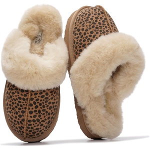 image:imageProject Cloud Genuine Leather FurLined NonSlip Clog Slippers for Women  Memory Foam Insole Indoor Outdoor Mule Shoes  Comfortable House Footwear Womens Slippers  FurLined Cold Weather EssentialsDark Brown Leopard Suede