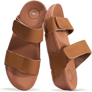 image:imageProject Cloud Genuine Leather Platform Womens Sandals Double Strap Adee  Lightweight Adjustable Slides for Women  NonSlip Outsole Comfortable Shoes Casual Summer Vacation Travel Everyday WearTan