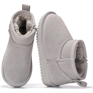 image:imageProject Cloud Girls 100 Genuine Leather Non Slip Fur Lined Ankle Boots  Water Resistant Lightweight Memory Foam Insole Cozy Fall Shoes for Boys amp Girls Kids Footwear Outdoor Everyday Kids BootsLightgrey Suede