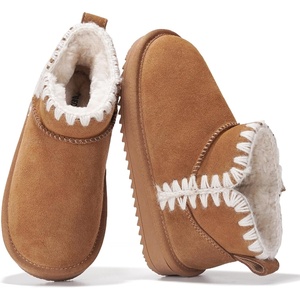 image:imageProject Cloud Girls 100 Genuine Leather Non Slip Fur Lined Ankle Boots  Water Resistant Lightweight Memory Foam Insole Cozy Fall Shoes for Boys amp Girls Kids Footwear Outdoor Everyday Kids BootsChestnut Stitch