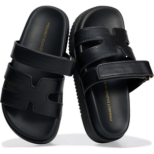 image:imageProject Cloud Girls Sandals  100 Genuine Leather Sandals for Girls  Stylish Girls Footwear with Plush Soft Insole  NonSlip WaterResistant Beach Slides for Girls Kids Sandals Mayvy KidsBlack Leather