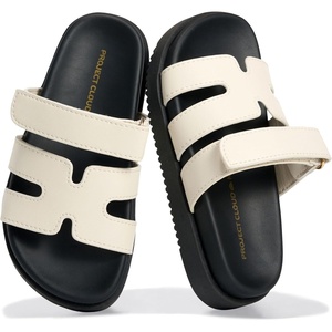 image:imageProject Cloud Girls Sandals  100 Genuine Leather Sandals for Girls  Stylish Girls Footwear with Plush Soft Insole  NonSlip WaterResistant Beach Slides for Girls Kids Sandals Mayvy KidsWhite Leather