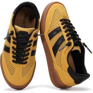 image:imageProject Cloud Leather Kids Sneakers Shoes for Girls amp Boys Little Verdy  Memory Foam Insole Lightweight Non Slip Outsole Easy On Design Comfortable Youth Footwear Casual Everyday Travel All Day WearYellow
