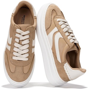 image:imageProject Cloud Lightweight Platform Sneakers for Women Footwear Volley  Memory Foam Insole for Comfortability NonSlip Casual Platform Shoes for Women Sneakers Lightweight Laceup ShoesTan Mult