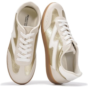 image:imageProject Cloud NonSlip Fashion Sneakers for Women LaceUp Shoes Irita  Memory Foam Insole Trendy Womens Footwear  Comfortable Casual Womens Sneakers  Stylish Shoes Women Breathable FootwearGold