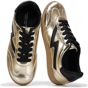 image:imageProject Cloud NonSlip Fashion Sneakers for Women LaceUp Shoes Irita  Memory Foam Insole Trendy Womens Footwear  Comfortable Casual Womens Sneakers  Stylish Shoes Women Breathable FootwearBlack Gold