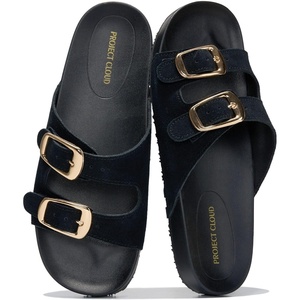 image:imageProject Cloud NonSlip Summer Slides for Women amp Lightweight Womens Sandals  Plush Soft Insole Lightweight Flat Sandals  NonSlip Outsole Soft amp Plush Insole Casual Footwear  Summer Slides for WomenBlack Suede