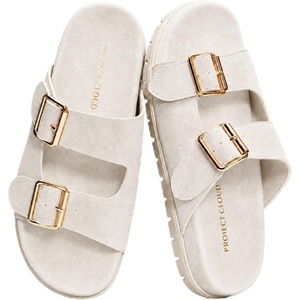 image:imageProject Cloud NonSlip Summer Slides for Women amp Lightweight Womens Sandals  Plush Soft Insole Lightweight Flat Sandals  NonSlip Outsole Soft amp Plush Insole Casual Footwear  Summer Slides for WomenLanura  Light Grey Suede
