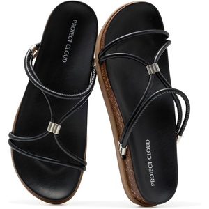 image:imageProject Cloud NonSlip Summer Slides for Women amp Lightweight Womens Sandals  Summer Sandals for Women with Plush and Soft Insole Womens Sandals Comfortable Non Slip and Lightweight Women FootwearBlack Strappy