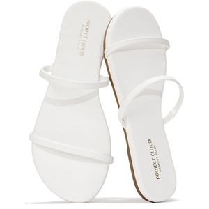image:imageProject Cloud Summer Sandals for Women with Memory Foam Insole Transition  Memory Foam Insole Beach Flip Flops NonSlip Sole Lightweight Double Straps Summer Sandals for Women Everyday ComfortWhite