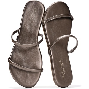 image:imageProject Cloud Summer Sandals for Women with Memory Foam Insole Transition  Memory Foam Insole Beach Flip Flops NonSlip Sole Lightweight Double Straps Summer Sandals for Women Everyday ComfortBronze