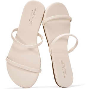 image:imageProject Cloud Summer Sandals for Women with Memory Foam Insole Transition  Memory Foam Insole Beach Flip Flops NonSlip Sole Lightweight Double Straps Summer Sandals for Women Everyday ComfortCream