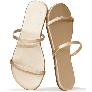 image:imageProject Cloud Summer Sandals for Women with Memory Foam Insole Transition  Memory Foam Insole Beach Flip Flops NonSlip Sole Lightweight Double Straps Summer Sandals for Women Everyday ComfortGold