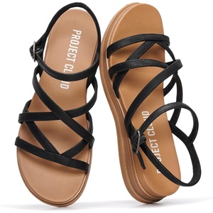 image:imageProject Cloud Wedge Sandals for Women Plush Insole Strappy Sandals 2026  Soft Plush Insole Lightweight Design NonSlip Durable Outsole Strappy Wedge Sandals for Women Everyday ComfortBlack