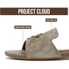 image:imageProject Cloud 100 Genuine Leather Dressy Flat Sandals for Women Cannes  Non Slip Womens Sandals Memory Foam Insole Slides for Women Footwear Lightweight Comfortable Casual Summer Designer SandalsMatcha