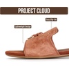 image:imageProject Cloud 100 Genuine Leather Dressy Flat Sandals for Women Cannes  Non Slip Womens Sandals Memory Foam Insole Slides for Women Footwear Lightweight Comfortable Casual Summer Designer SandalsMocha