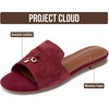 image:imageProject Cloud 100 Genuine Leather Dressy Flat Sandals for Women Cannes  Non Slip Womens Sandals Memory Foam Insole Slides for Women Footwear Lightweight Comfortable Casual Summer Designer SandalsSangria
