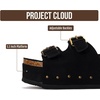 image:imageProject Cloud 100 Genuine Leather Fashion Platform Sandals Women Oliy  Memory Foam Insole with TwoBuckle NonSlip and Comfortable Wedge Sandals for Women Lightweight Platform Sandals for WomenBlack