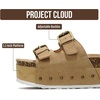 image:imageProject Cloud 100 Genuine Leather Fashion Platform Sandals Women Oliy  Memory Foam Insole with TwoBuckle NonSlip and Comfortable Wedge Sandals for Women Lightweight Platform Sandals for WomenTaupe