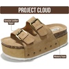 image:imageProject Cloud 100 Genuine Leather Fashion Platform Sandals Women Oliy  Memory Foam Insole with TwoBuckle NonSlip and Comfortable Wedge Sandals for Women Lightweight Platform Sandals for WomenTaupe