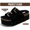 image:imageProject Cloud 100 Genuine Leather Fashion Platform Sandals Women Oliy  Memory Foam Insole with TwoBuckle NonSlip and Comfortable Wedge Sandals for Women Lightweight Platform Sandals for WomenBlack