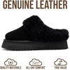 image:imageProject Cloud 100 Genuine Leather Memory Foam Slippers for Women Footwear  Memory Foam Cushioning Genuine Leather Upper NonSlip Sole Lightweight Design for Everyday Comfort and Support AllDay UseBlack  Snowy