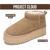 image:imageProject Cloud 100 Genuine Leather Platform Ankle Boots for Women Huggy  Memory Foam Insole Lightweight Winter Booties  Womens Casual Footwear Fall Shoes  Fashionable Womens Boots with EVA OutsoleKhaki Suede