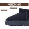 image:imageProject Cloud 100 Genuine Leather Platform Ankle Boots for Women Huggy  Memory Foam Insole Lightweight Winter Booties  Womens Casual Footwear Fall Shoes  Fashionable Womens Boots with EVA OutsoleNavy Suede
