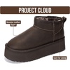 image:imageProject Cloud 100 Genuine Leather Platform Ankle Boots for Women Huggy  Memory Foam Insole Lightweight Winter Booties  Womens Casual Footwear Fall Shoes  Fashionable Womens Boots with EVA OutsoleBrown Distressed