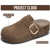 image:imageProject Cloud 100 Genuine Leather Platform Clogs for Women Rothera  Womens Clogs with Plush amp Soft Insole and Arch Support Mules for Women Footwear  Stylish amp NonSlip Womens Mules amp ClogsTaupe Suede