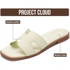 image:imageProject Cloud 100 Genuine Leather Sandals Women Flats For Women Jannel  Sandals for Women Fashion Flat Womens Sandals with Memory Foam Insole Slides Sandals Footwear Mules Womens SandalsPistachio Leather
