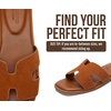 image:imageProject Cloud 100 Genuine Leather Sandals Women Flats For Women Jannel  Sandals for Women Fashion Flat Womens Sandals with Memory Foam Insole Slides Sandals Footwear Mules Womens SandalsBrown