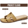 image:imageProject Cloud 100 Genuine Leather Sandals Women Flats For Women Jannel  Sandals for Women Fashion Flat Womens Sandals with Memory Foam Insole Slides Sandals Footwear Mules Womens SandalsNude
