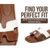 image:imageProject Cloud 100 Genuine Leather Sandals Women Flats For Women Jannel  Sandals for Women Fashion Flat Womens Sandals with Memory Foam Insole Slides Sandals Footwear Mules Womens SandalsBrown White