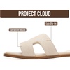 image:imageProject Cloud 100 Genuine Leather Sandals Women Flats For Women Jannel  Sandals for Women Fashion Flat Womens Sandals with Memory Foam Insole Slides Sandals Footwear Mules Womens SandalsBone