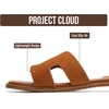 image:imageProject Cloud 100 Genuine Leather Sandals Women Flats For Women Jannel  Sandals for Women Fashion Flat Womens Sandals with Memory Foam Insole Slides Sandals Footwear Mules Womens SandalsBrown