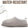 image:imageProject Cloud 100 Genuine Leather Shearling Slippers for Women Nerita  Australian Fur Lining Memory Foam Insole Non Slip EVA Sole Fuzzy Plush House Shoes Warm Cozy Indoor Footwear Everyday ComfortGrey Mono Suede