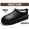 image:imageProject Cloud 100 Genuine Leather Shearling Slippers for Women Nerita  Australian Fur Lining Memory Foam Insole Non Slip EVA Sole Fuzzy Plush House Shoes Warm Cozy Indoor Footwear Everyday ComfortBlack Distressed