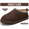 image:imageProject Cloud 100 Genuine Leather Shearling Slippers for Women Nerita  Australian Fur Lining Memory Foam Insole Non Slip EVA Sole Fuzzy Plush House Shoes Warm Cozy Indoor Footwear Everyday ComfortDark Chocolate Suede