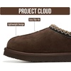 image:imageProject Cloud 100 Genuine Leather Shearling Slippers for Women Nerita  Australian Fur Lining Memory Foam Insole Non Slip EVA Sole Fuzzy Plush House Shoes Warm Cozy Indoor Footwear Everyday ComfortDark Chocolate Suede