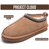 image:imageProject Cloud 100 Genuine Leather Shearling Slippers for Women Nerita  Australian Fur Lining Memory Foam Insole Non Slip EVA Sole Fuzzy Plush House Shoes Warm Cozy Indoor Footwear Everyday ComfortChestnut