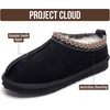 image:imageProject Cloud 100 Genuine Leather Shearling Slippers for Women Nerita  Australian Fur Lining Memory Foam Insole Non Slip EVA Sole Fuzzy Plush House Shoes Warm Cozy Indoor Footwear Everyday ComfortBlack