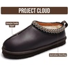 image:imageProject Cloud 100 Genuine Leather Shearling Slippers for Women Nerita  Australian Fur Lining Memory Foam Insole Non Slip EVA Sole Fuzzy Plush House Shoes Warm Cozy Indoor Footwear Everyday ComfortBrown Distressed