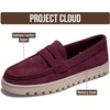 image:imageProject Cloud 100 Genuine Leather SlipOn Loafers for Women Filide1  Memory Foam Insole Lightweight Womens Loafers  NonSlip Moccasins Comfortable Casual Footwear  Comfortable Loafers WomenBurgundy Suede